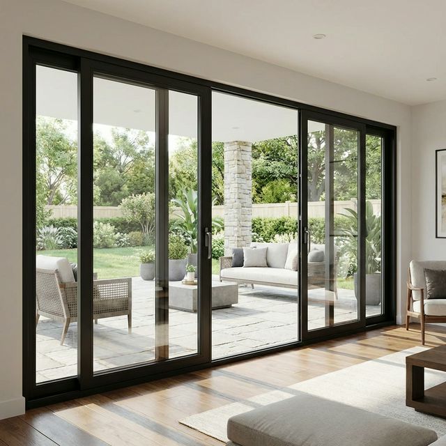 Large glass sliding doors