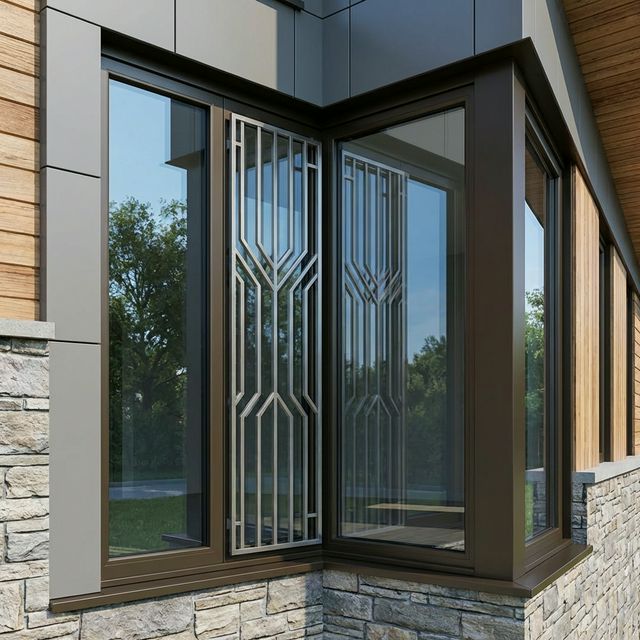 Openable window featuring decorative grill work